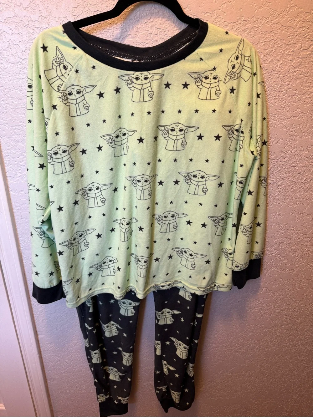 Star Wars The Child Pajama Set in Mint Green and Dark Gray